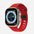 Replacement silicone strap for Apple Watch Ultra 49mm 45mm sports watch band rubber wristband - Red