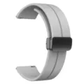 Cinturino per orologio universale in silicone da 20mm 22mm con comoda chiusura magnetica. - 20mm / Grigio con fibbia nera