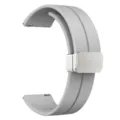 Cinturino per orologio in silicone grigio 22mm fibbia magnetica pieghevole per smartwatch - 20mm / Grigio con fibbia d'argento