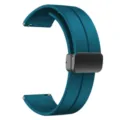 Cinturino per orologio in silicone universale con chiusura magnetica pieghevole, blu scuro, 22 mm - 20mm / Grigio ardesia con fibbia nera