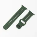 Silicone Watch Band Green Replacement Strap Compatible with Smart Watch Snap Button Loop - Army Green