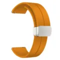 Cinturino per orologio in silicone universale da 22 mm con fibbia magnetica arancione. - 20mm / Cinghia gialla con fibbia argento