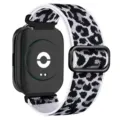 Cinturino per orologio elastico in nylon regolabile con stampa leopardata in bianco e nero. - 20mm / Leopardo Bianco