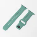 Silicone watch band compatible with Apple Watch Ultra, green sporty replacement strap. - Pine Green