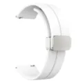 Cinturino in Silicone Bianco 22mm Chiusura Magnetica Pieghevole Cinturino di Ricambio - 20mm / Bianco Fibbia Argentata