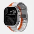 Silicone sport strap replacement band compatible with Apple Watch Ultra smartwatch accessories - Light Grey Orange