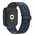 Cinturino per orologio elastico in nylon intrecciato regolabile per smartwatch. - 20mm / Floreale verde bohémien