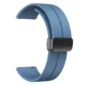 Cinturino per orologio in silicone blu magnetico compatibile con modelli universali. - 20mm / Blu con fibbia nera