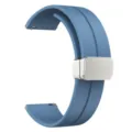 Cinturino per orologio in silicone blu con fibbia pieghevole magnetica, universale 22mm. - 20mm / Blu Fibbia Argentata