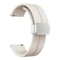 Cinturino per smartwatch in silicone con chiusura magnetica pieghevole, 20mm bianco. - 20mm / Starlight con fibbia nera