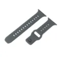 Grey silicone replacement watch band, breathable sport strap compatible with smart watch. - Dark Gray