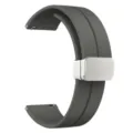 Cinturino per Orologio in Silicone Fibbia Pieghevole Magnetica Grigio Universale 22mm - 20mm / Grigio siderale con fibbia d'argento