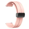 Cinturino di Ricambio in Silicone Rosa 22mm con Chiusura Pieghevole Magnetica Smart - 20mm / Rosa con Hardware Nero