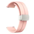 Cinturino per orologio in silicone rosa 22mm con fibbia magnetica pieghevole per smartwatch. - 20mm / Rosa con fibbia argentata