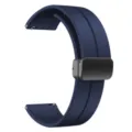 Cinturino per orologio in silicone magnetico 20mm 22mm cinturino di ricambio con fibbia deployante - 20mm / Blu notte con fibbia nera
