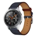 Dual-color PU leather watch strap for smartwatches, stylish contrast design and durable. - 8# Indigo
