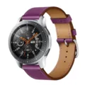 Dual-color PU leather smartwatch strap replacement band compatible for Samsung Huawei watches. - 20# Purple Lotus
