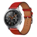 Red PU leather watch band compatible with smartwatch, color-matching double-layer strap. - 20mm / Red Marble