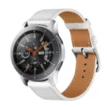 PU leather watch strap replacement dual color single loop band compatible with smartwatches. - White