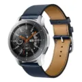 Universal PU leather watch strap, contrast two-tone single loop band compatible with smartwatches. - 21# Deep Navy Blue