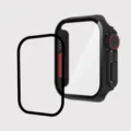 Custodia protettiva in PC rigido e vetro temperato compatibile con Smart Watch Ultra Style - Nero rosso