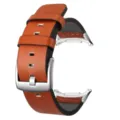 Cinturino di ricambio in pelle marrone con fibbia in metallo argentato per Samsung Galaxy Ultra. - Arancione Fibbia Argentata