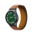 Siliconen magnetische loop horlogeband met groene wijzerplaat voor slimme horloge. - Watch 6/6 Classic / Zwart Bruin