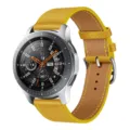 Yellow PU leather watch strap for smart watch, stylish two-tone contrast stitching variant. - 11# Amber