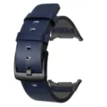 Cinturino per orologio in pelle blu compatibile con Samsung Galaxy Ultra 47mm con fibbia nera. - Blu con Fibbia Nera