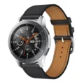 Black and brown PU leather single loop watch strap, two-tone replacement band for smart watch - 20mm / Black