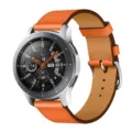 Universal PU microfiber leather dual-color watch strap for Huawei GT4 Samsung Watch style. - 22# Orange
