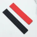 Siliconen magnetische horlogeband vervanging in zwart en rood, compatibele sportband. - 20mm / Zwart Rood