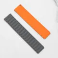 Siliconen horlogeband voor Samsung Huawei smartwatch, oranje en donkergrijze magnetische band. - 20mm / Grijs en Oranje