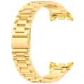 Golden stainless steel metal watch band with folding clasp for smart watch replacement strap - Universal for Watch 8/8 Classic / Gold