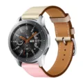Replacement PU leather strap for smartwatch, dual-color design compatible with major watches. - 10# Sakura Pink White