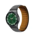 Silicone magnetic watch strap replacement compatible with Samsung watch series, stylish and durable. - Watch 6/6 Classic / Black and Gray