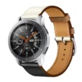 Universal PU leather watch strap, color-block design with silver buckle, stylish accessory. - 16# Black White Gold
