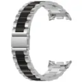 Correa de reloj inteligente de acero inoxidable y metal negro con cierre desplegable - Universal para Watch 8/8 Classic / Plata y Negro