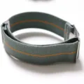 Nylon watch strap military green orange stripe variant compatible smart watch replacement 20mm 22mm - Gray & Orange with Silver Buckle