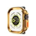 Gold TPU protective case cover compatible with Apple Watch Ultra smartwatch accessories - Electroplated Gold