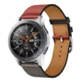 Universal stylish PU leather watch strap, durable two-tone replacement band for smartwatches - 15# Black Brick Red Gray