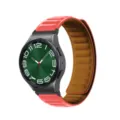 Silicone magnetic watch strap replacement compatible with smart watch wearable accessory. - Watch 6/6 Classic / Black Red