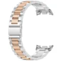 Correa de reloj de metal de acero inoxidable con cierre desplegable en plata y oro rosa. - Universal para Watch 8/8 Classic / Tono plata y oro rosa
