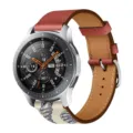 Universal PU leather watch strap for Samsung Watch and Huawei GT4, stylish dual-color design. - 14# Brick Red Mud Gray