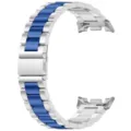 Correa de reloj de metal de acero inoxidable compatible Samsung Galaxy Watch, diseño azul. - Universal para Watch 8/8 Classic / Plata & Azul