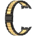 Correa de reloj metalica de acero negro y dorado, elegante pulsera de repuesto para reloj. - Universal para Watch 8/8 Classic / Negro y Dorado