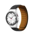 Replacement silicone magnetic watch strap band compatible with smart watch accessories. - Watch 6/6 Classic / Silver Black