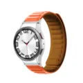 Silicone magnetic watch strap replacement compatible with Samsung watch series, vibrant orange. - Watch 6/6 Classic / Silver Red