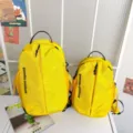 Φωτεινό κίτρινο casual σακίδιο πλάτης, μεγάλη και μικρή σχολική τσάντα για καθημερινή χρήση. - L / Κίτρινο