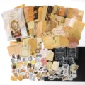 Vintage mixed material scrapbook paper pack, retro journaling ephemera sticker set for DIY art. - Handwritten Letter